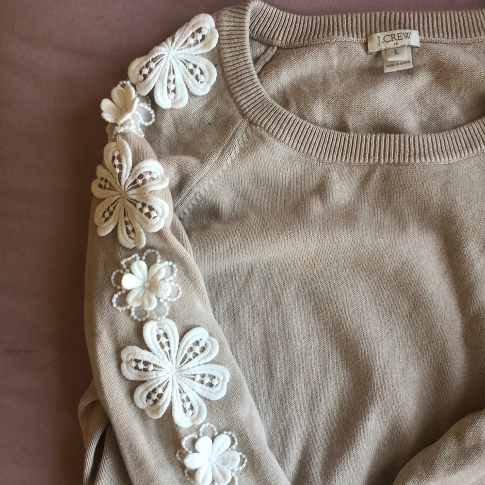 J. Crew floral sleeve sweater
